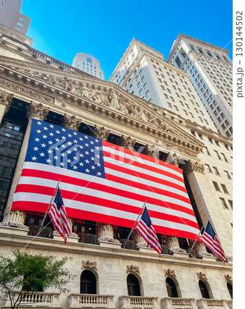 Wall St View in New York USA Wall St View in New York USA 130144502