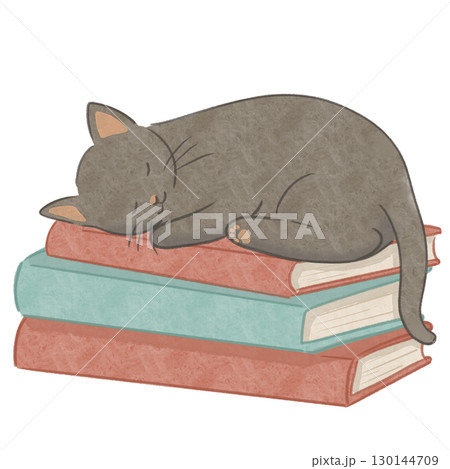 読書の秋 本と黒猫 130144709