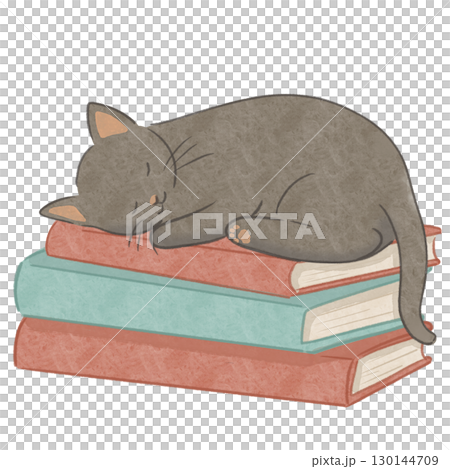 読書の秋 本と黒猫 130144709