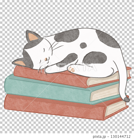 秋季閱讀季：書籍與花斑貓 130144712