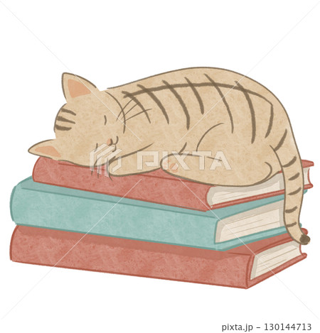 読書の秋 本と茶トラ猫 読書の秋 本と茶トラ猫 130144713