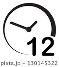 12 hours clock arrow icon. 12 hours sign. turn around time icon. flat style. 130145322