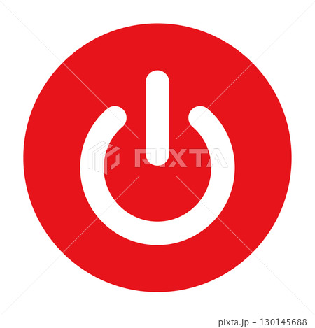 シンプルな電源ボタンのアイコン 130145688