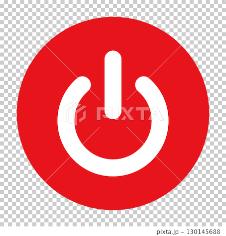 シンプルな電源ボタンのアイコン 130145688