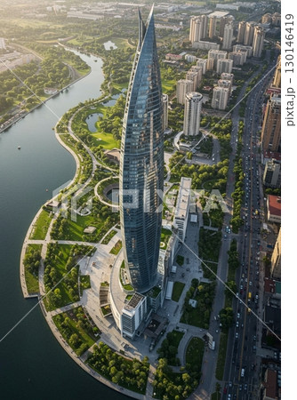【AI生成】近未来の建築物  130146419