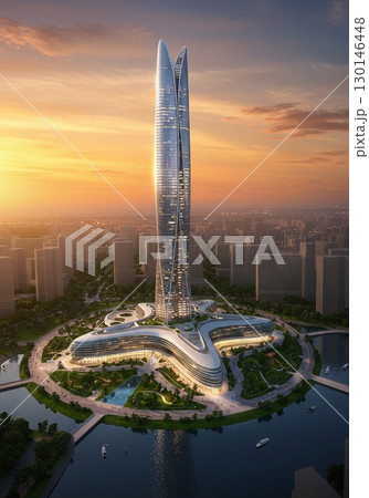 【AI生成】近未来の建築物  130146448