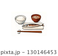 さんま塩焼きのイラスト 130146453