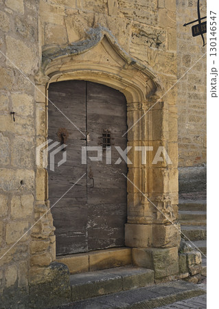 Exploring the historic charm of Sarlat in Dordogne, France with ancient stone architecture and a 130146547