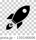 Black Rocket icon. Black Rocket sign on transparent background. Black Rocket symbol. flat style. 130146606