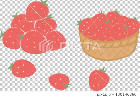 Lots of strawberry illustration set 130146860