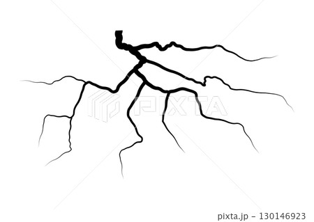 Lightning thunder illustration. Thunder electricity storm light energy flash rays. 130146923