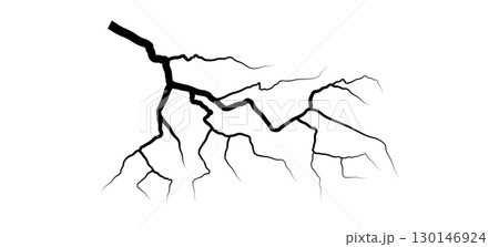 Lightning thunder illustration. Thunder electricity storm light energy flash rays. 130146924
