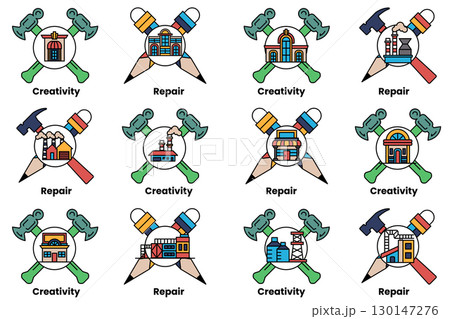 A set of 12 different symbols A set of 12 different symbols 130147276