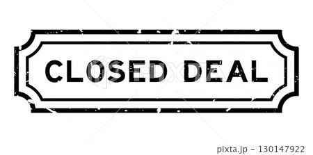 Grunge black closed deal word rubber seal stamp on white background 130147922