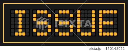 Orange color led banner in word issue on black background Orange color led banner in word issue on black background 130148021