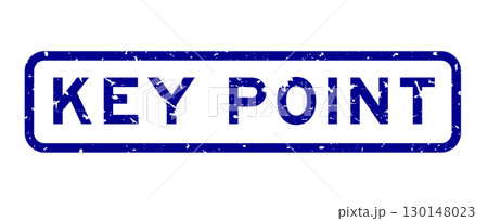 Grunge blue key point word square rubber seal stamp on white background 130148023