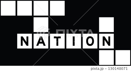 Alphabet letter in word nation on crossword puzzle background 130148071