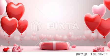 background with pink hearts 130148797