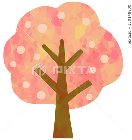 シンプルな桜の木のイラスト ベクター素材 130148800