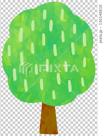模様の入ったシンプルな木のイラスト ベクター素材 130148810