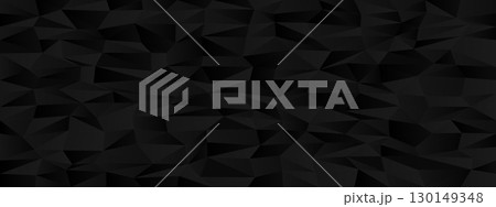 Abstract geometric chaos background in black with polygonal shapes for modern design and art 130149348