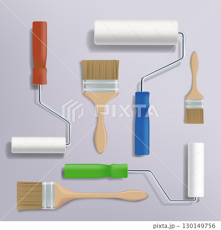 Paint rollers and brushes, construction tools Paint rollers and brushes, construction tools 130149756