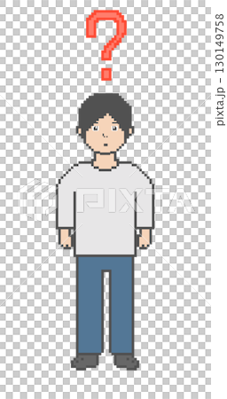 Question mark pixel art male (white clothes) Question mark pixel art male (white clothes) 130149758