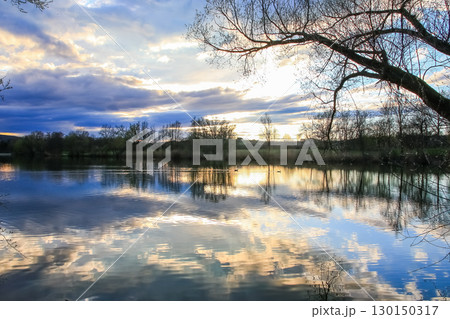 Spring Landscape at the Lake with Reflections Spring Landscape at the Lake with Reflections 130150317