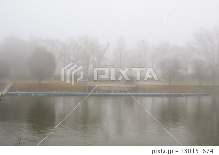 Misty River Trees Shrouded in Fog Misty River Trees Shrouded in Fog 130151674