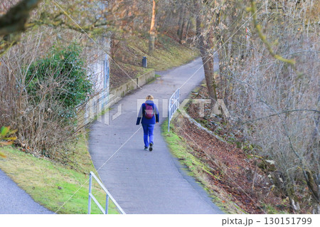 People Walking Through Park Street On Cold Autumn Day 130151799