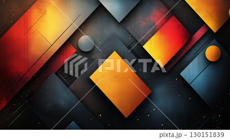 Abstract Geometric Shapes with Vibrant Color Gradients 130151839