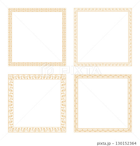 Set of decorative frames Elegant vector element for design in Eastern style, place for text. Floral golden and white borders. Lace illustration for invitations and greeting cards Set of decorative frames Elegant vector element for design in Eastern style, place for text. Floral golden and white borders. Lace illustration for invitations and greeting cards 130152364