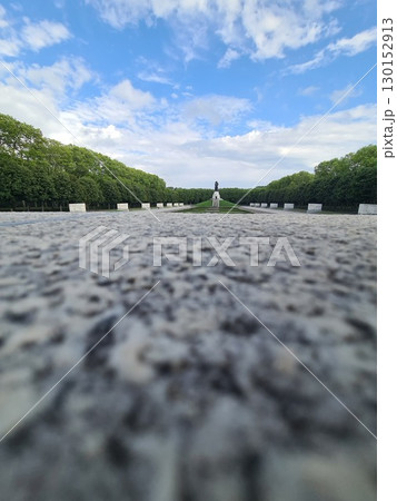 Berlin, Germany - August 1, 2025: The Soviet War Memorial, a war memorial and military cemetery in Berlin's Treptower Park. It was built to the design of the Soviet architect Yakov Belopolsky 130152913