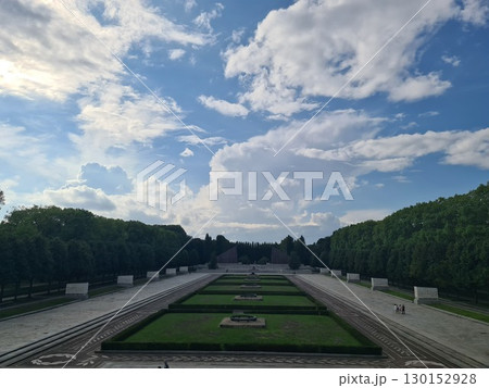 Berlin, Germany - August 1, 2025: The Soviet War Memorial, a war memorial and military cemetery in Berlin's Treptower Park. It was built to the design of the Soviet architect Yakov Belopolsky 130152928