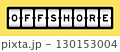 Black color in word offshore on slot banner with yellow color background 130153004