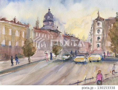 Street in a European city 130153338