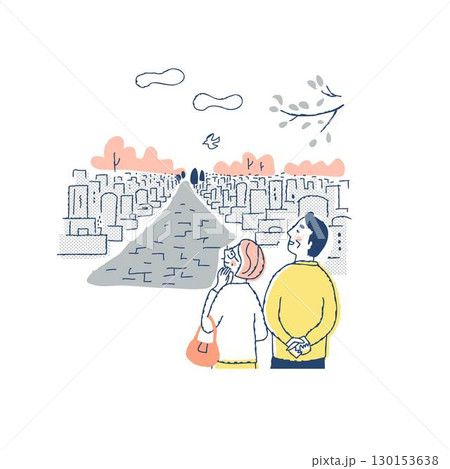 終活・墓地購入を検討しているシニア夫婦 130153638