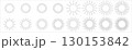 Set of simple icons of sun with a circular core and elongated spikes radiating outward. It is suitable for various design projects, showcasing warmth and brightness. 130153842