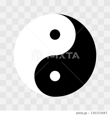 Illustrating the yin and yang symbol, this design depicts two interlocking shapes representing opposing forces. The black and white halves embody balance and harmony in life. 130153847
