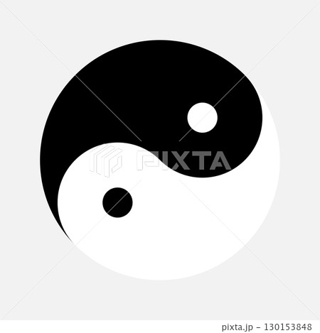 The yin and yang symbol represents the interconnectedness of opposing forces in Chinese philosophy, illustrating harmony and balance within a dynamic system. 130153848