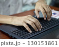 Asian businessman using laptop to do some work 130153861