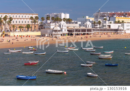 La Caleta Beach and Balneario de la Palma in Cadiz Spain 130153916