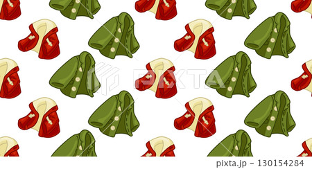 Seamless Cartoon Jacket Cardigan Pattern 130154284