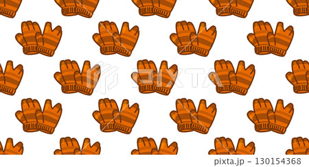 Seamless Cartoon Winter Mittens Pattern 130154368