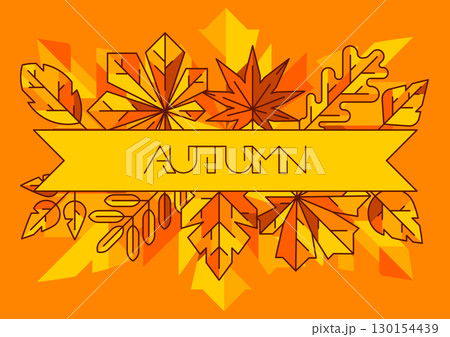 Background with autumn leaves. Illustration with various foliage. 130154439