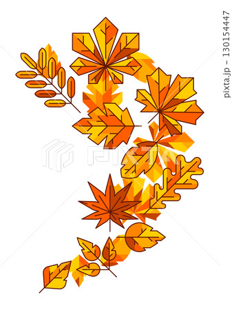 Background with autumn leaves. Illustration with various foliage. Background with autumn leaves. Illustration with various foliage. 130154447