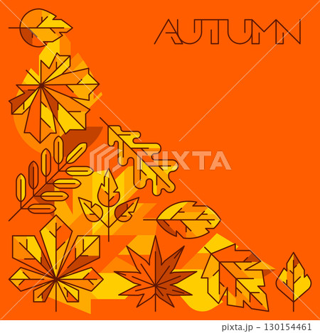 Background with autumn leaves. Illustration with various foliage. 130154461