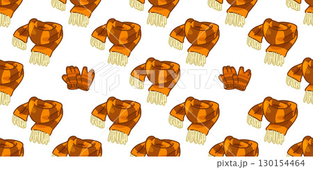 Seamless Autumn Scarf Cozy Pattern Seamless Autumn Scarf Cozy Pattern 130154464