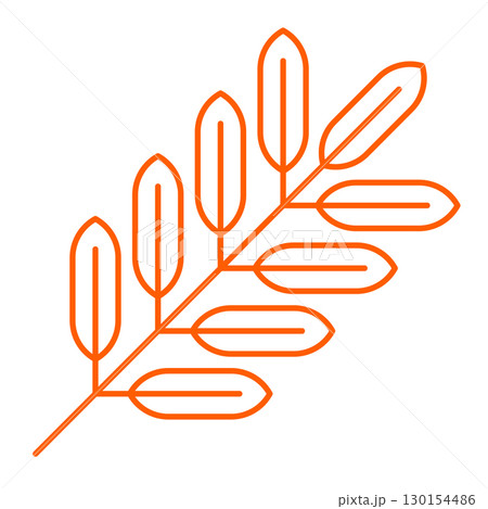 Illustration of rowan leaf. Decorative autumn foliage. 130154486