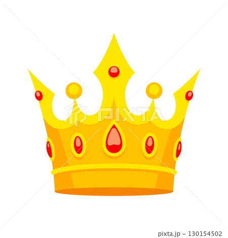 Royal crown illustration. Graphic stylized gold icon. 130154502